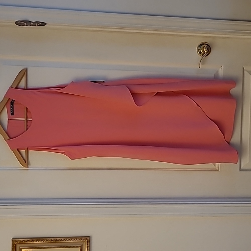 NWT Lauren Ralph Lauren Peace Rose Pink Layered Look Sleeveless Dress
